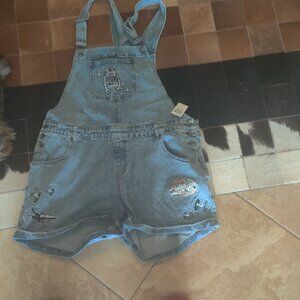 Her Universe   Star  WARS denim shorts overalls size 3x New